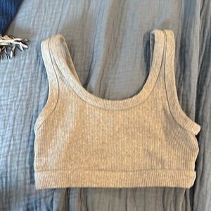 Alo yoga grey ribbed sports bra size medium